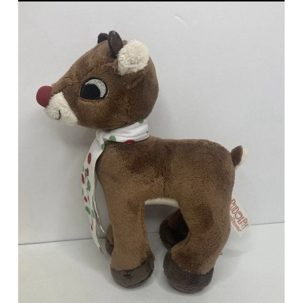 Rudolph the Red-Nosed Reindeer Soft And Festive Plush‎ Cute Poka dot Scarf